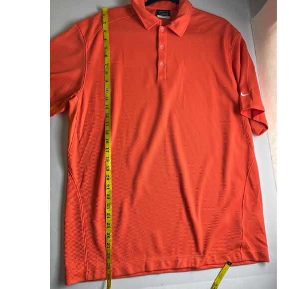 Nike Golf Dri-FIT Orange Short Sleeve Shirt - Men's Large - Picture 7 of 7